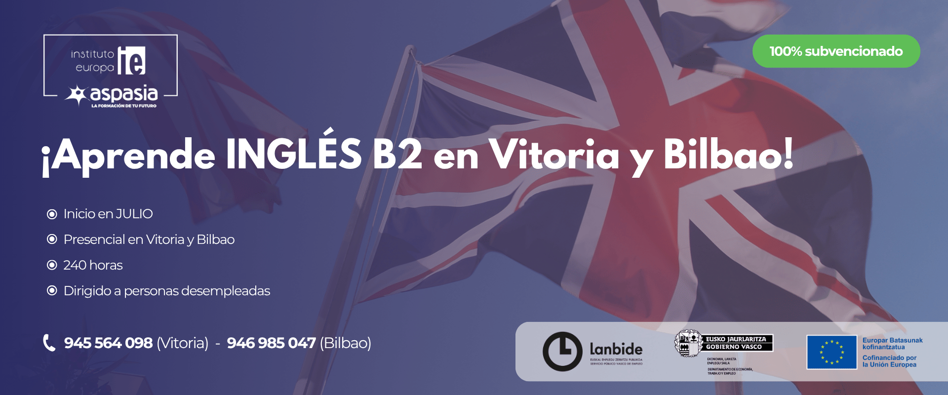 INGLÉS B2 (Vitoria-Gasteiz y Bilbao) - Desempleados/as