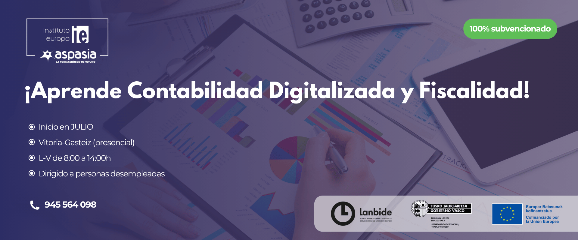 CONTABILIDAD GENERAL DIGITALIZADA Y FISCALIDAD (Vitoria-Gasteiz) - Desempleados/as