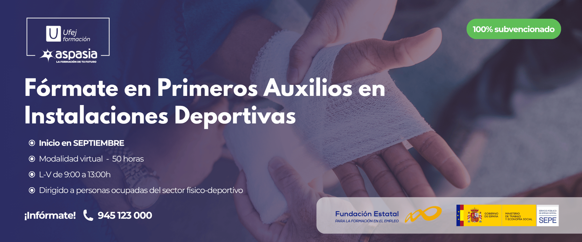 PRIMEROS AUXILIOS EN INSTALACIONES DEPORTIVAS - Ocupados/as