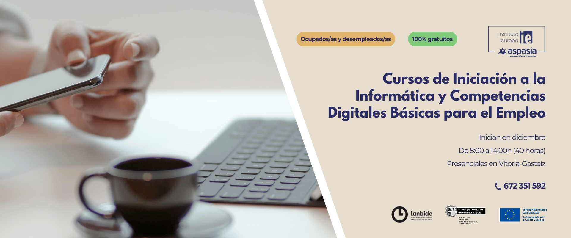 INICIACIÓN A LA INFORMÁTICA Y COMPETENCIAS DIGITALES BÁSICAS PARA EL EMPLEO (Vitoria-Gasteiz)