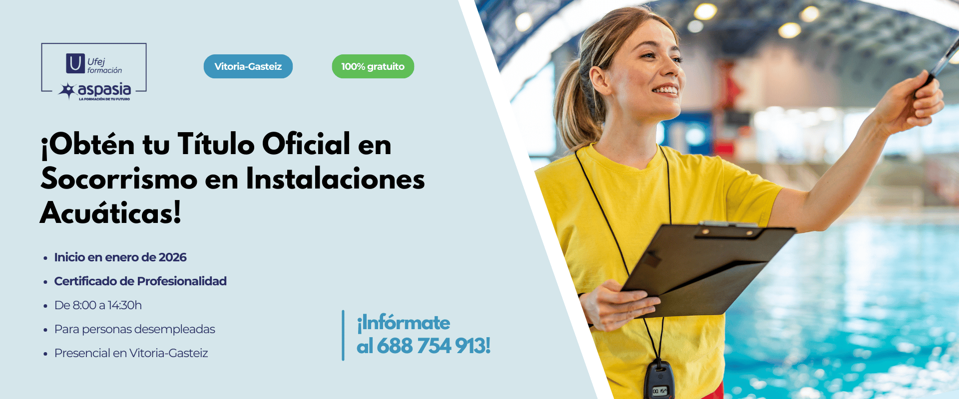 SOCORRISMO EN INSTALACIONES ACUÁTICAS (Vitoria-Gasteiz) - Desempleados/as
